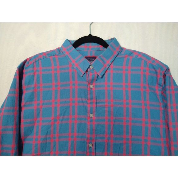 UNTUCKit Mens Shirt XXL Pink Blue Plaid Long Sleeve Button Front Cotton - Picture 2 of 7